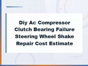 Ac Compressor Clutch Bearing Failure: Steering Wheel Shake Diagnosis and Repair Cost Estimate