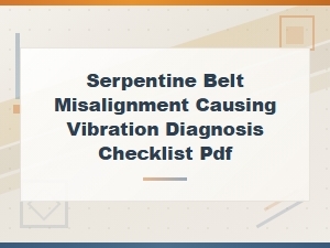 Serpentine Belt Misalignment Vibration Diagnosis Checklist Pdf Guide